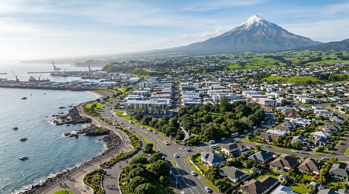 New Plymouth and foothills